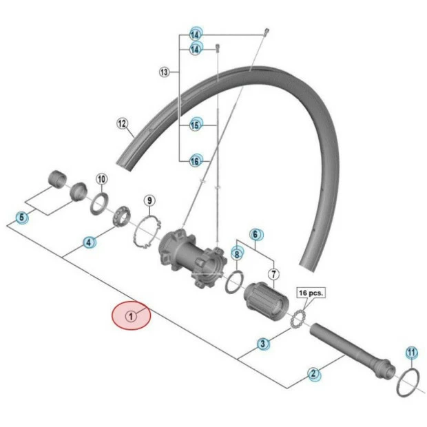 Axe Traversant Complet De Moyeu Arrière Shimano Ultegra FH-RS770 3 Axe Traversant Complet De Moyeu Arrière Shimano Ultegra FH-RS770